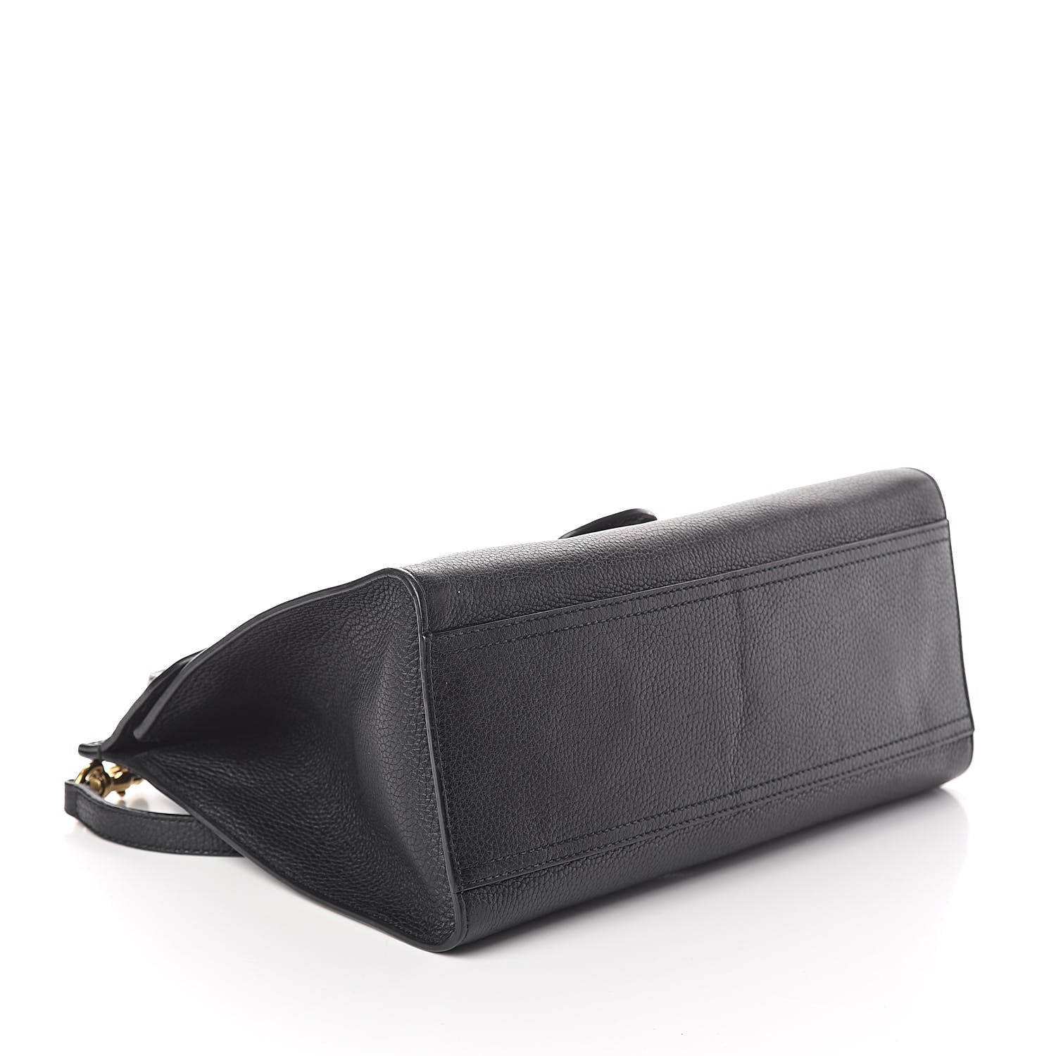Gucci Calfskin Small GG Marmont Top Handle Bag Black 4 of 11