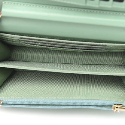 Chanel Lambskin Quilted Mini Wallet On Chain WOC Green 5 of 11
