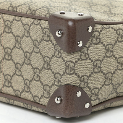 Gucci GG Supreme Monogram Textured Calfskin Square Messenger Bag Beige Ebony New Acero 9 of 12
