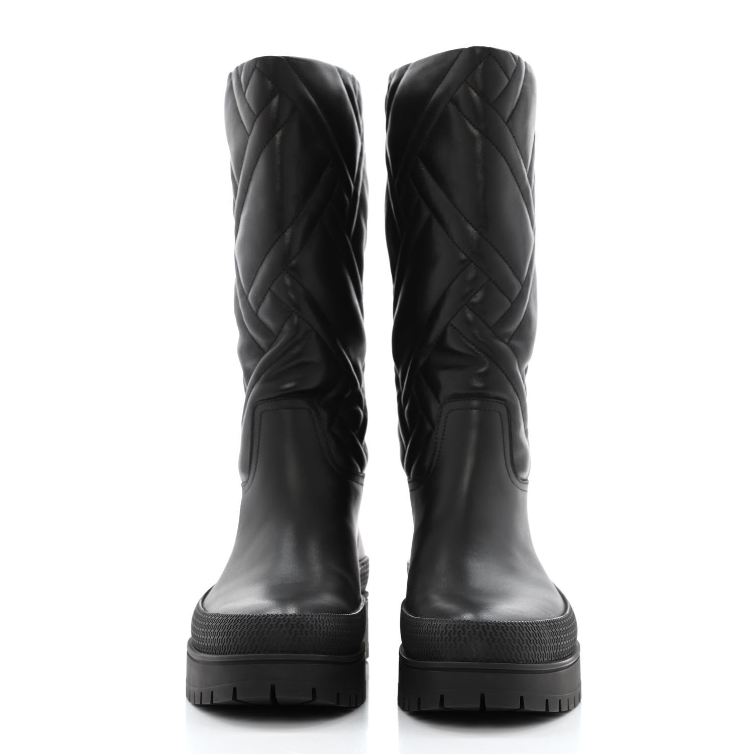 Hermes Suede Goatskin Quilted Fuji Boots 37 Black 2 of 9