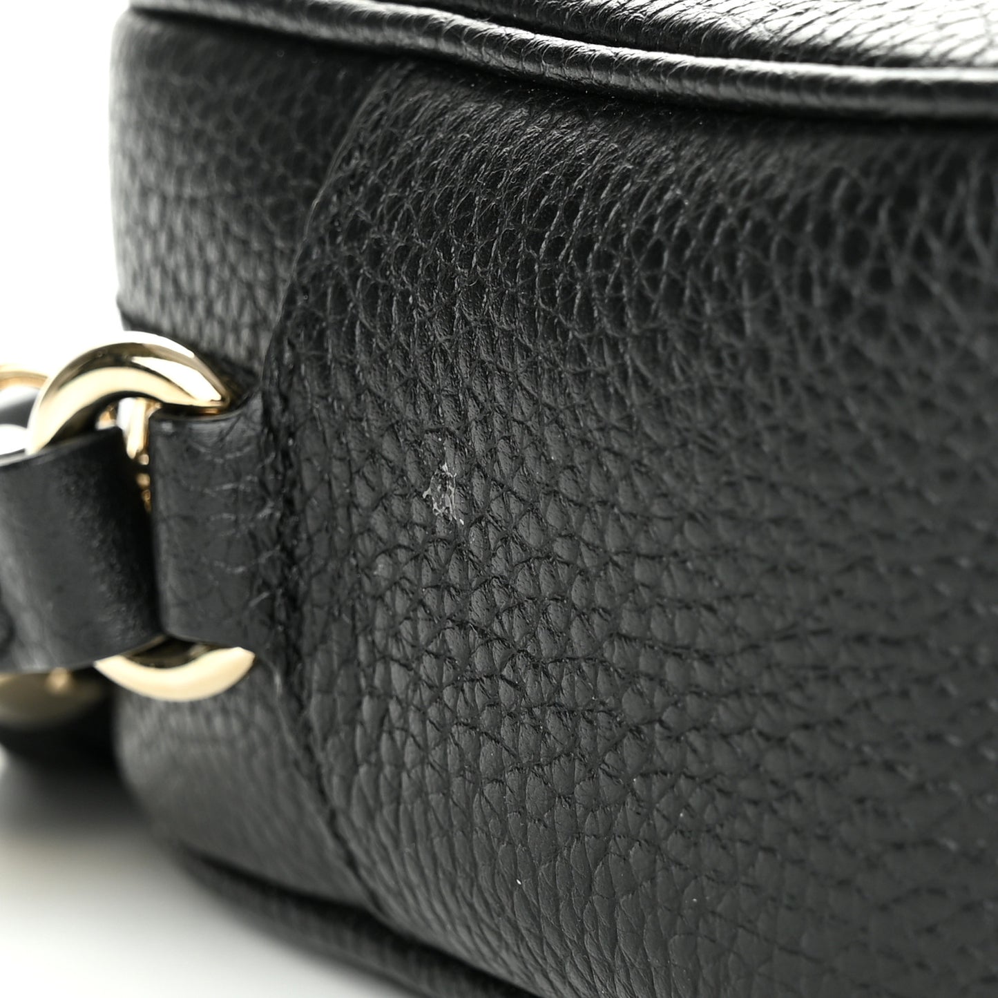 Pebbled Calfskin Small Soho Disco Bag Black