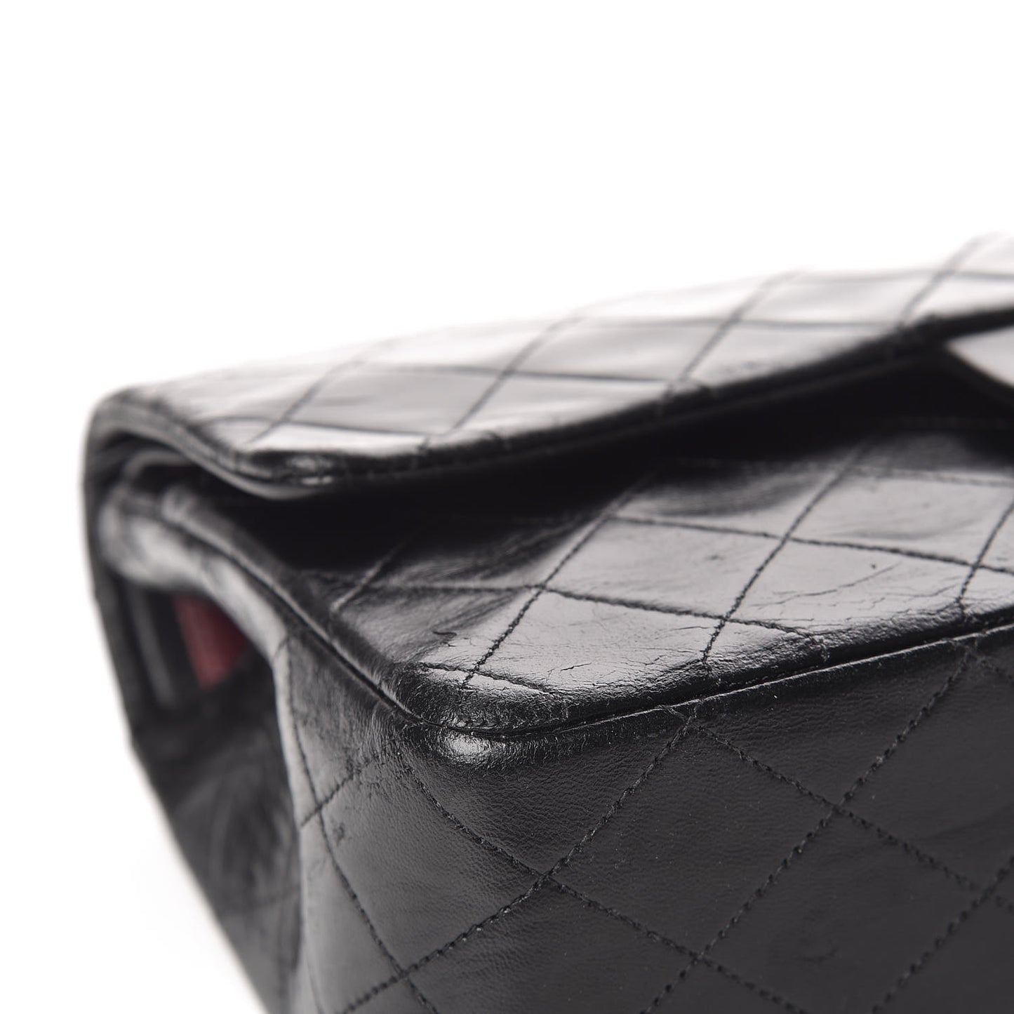 Lambskin Quilted Medium Double Flap Black