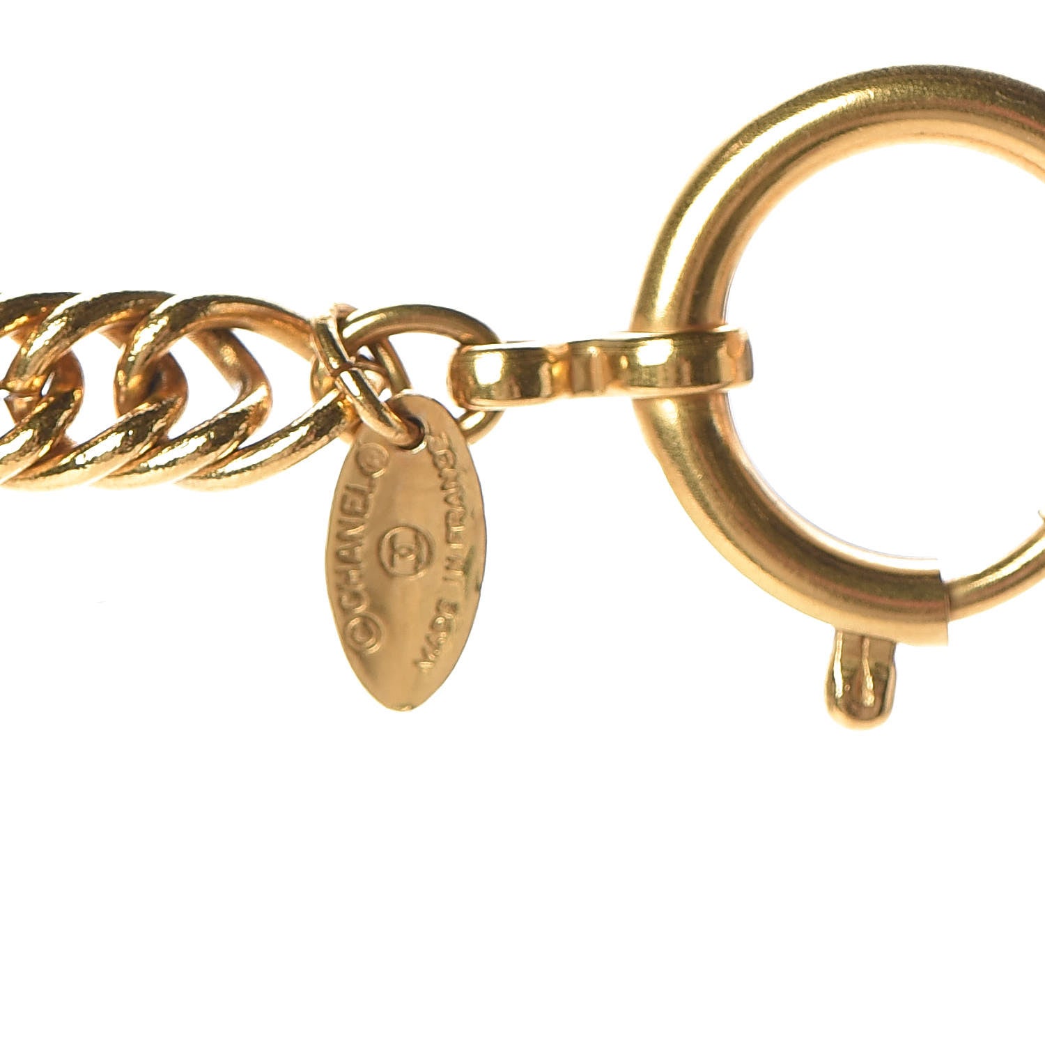 Chanel CC Quilted Loupe Chain Necklace Gold 4 of 5