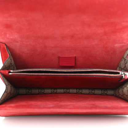 Gucci GG Supreme Monogram Suede Small Dionysus Shoulder Bag Beige Ebony Vulcanic Red 5 of 13