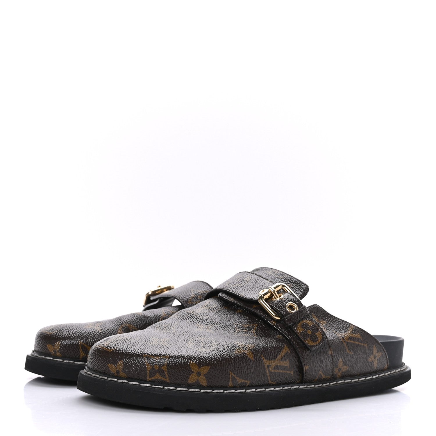 Louis Vuitton Patent Monogram Cosy Flat Comfort Clog Mules 38.5 Cacao Brown 3 of 8