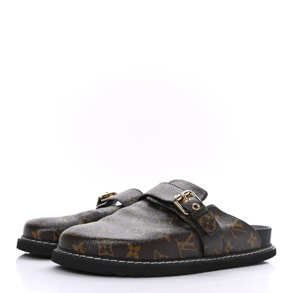 Louis Vuitton Patent Monogram Cosy Flat Comfort Clog Mules 38.5 Cacao Brown 3 of 8