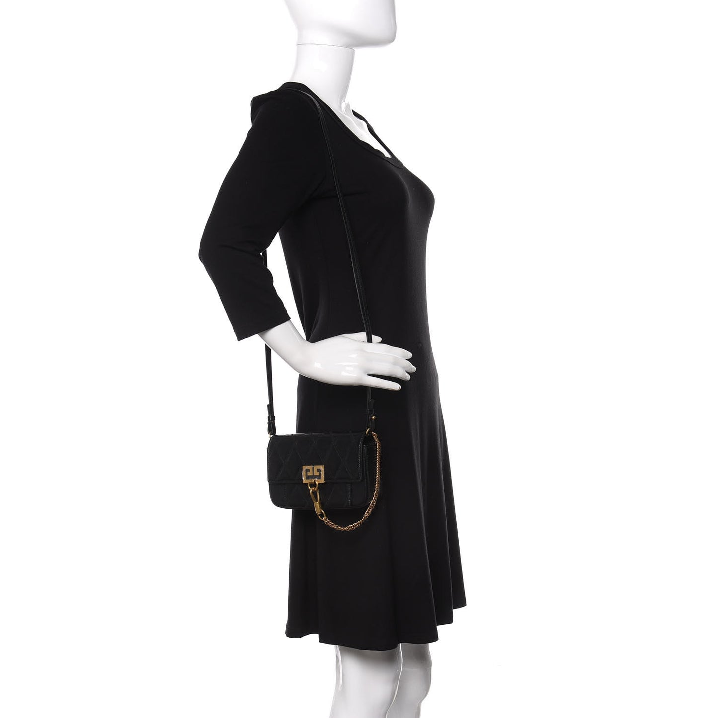 Goatskin Quilted GV3 Mini Pocket Convertible Bag Black