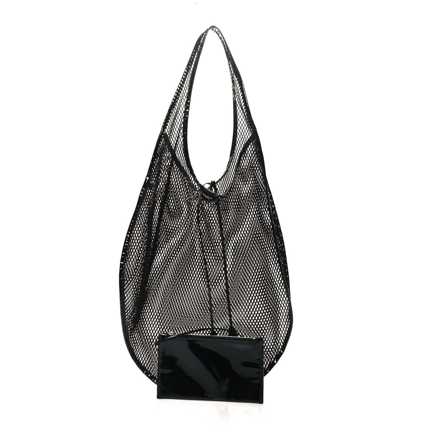 Fishnet Patent Calfskin XL One Piece Bag Black