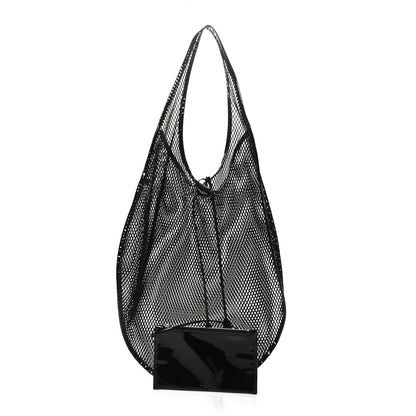 Alaia Fishnet Patent Calfskin XL One Piece Bag Black 3 of 11