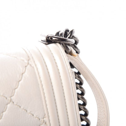 Chanel Calfskin Double Stitch Medium Boy Flap White 8 of 16