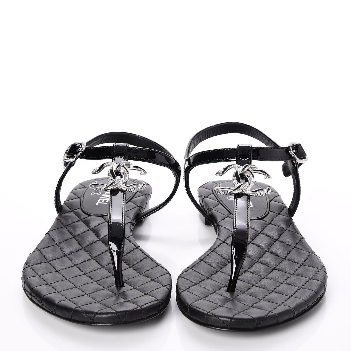 Patent CC Thong Sandals 35.5 Black