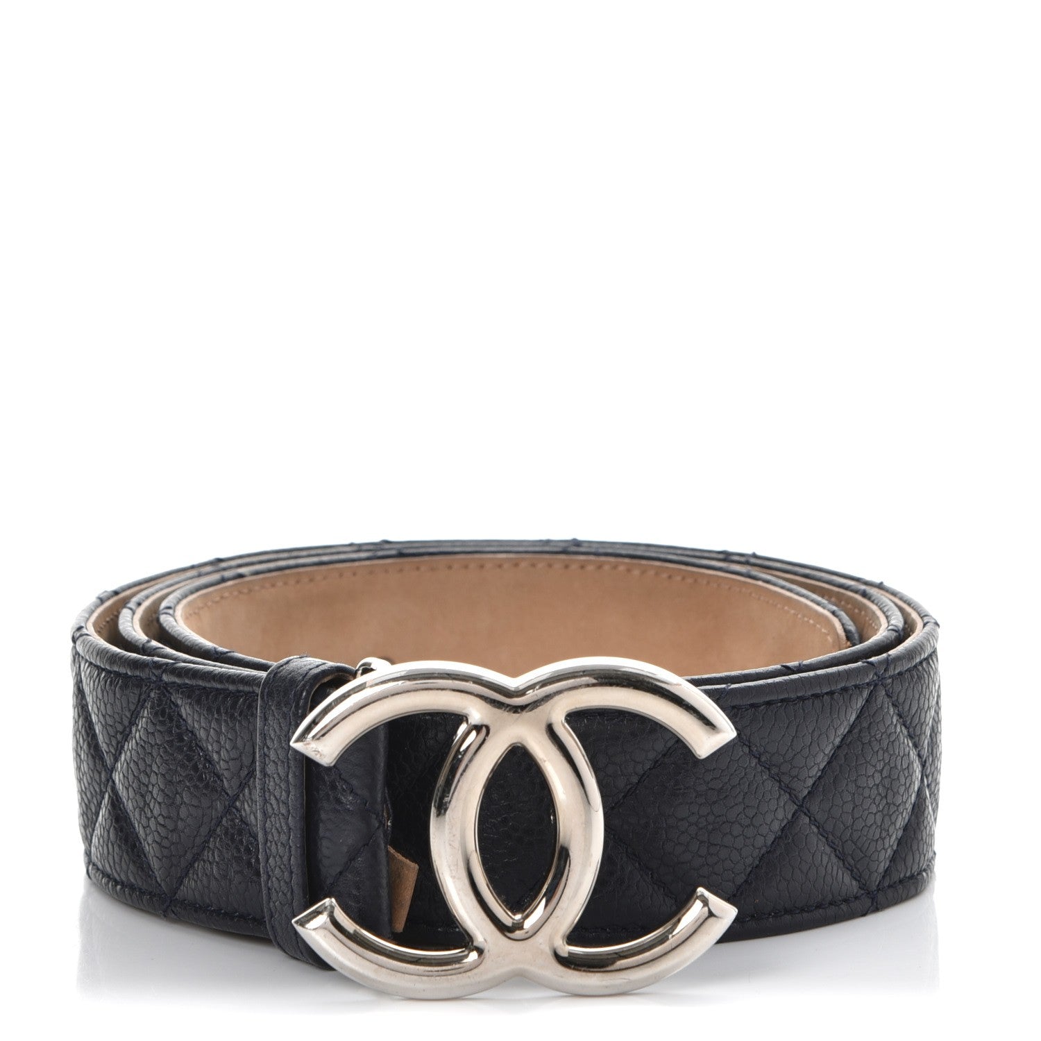 Chanel Caviar Quilted CC Belt 90 36 Navy Blue 1 of 8