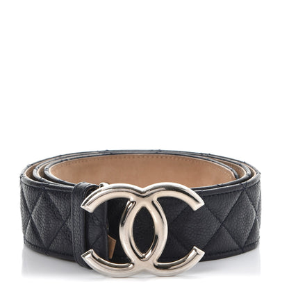 Chanel Caviar Quilted CC Belt 90 36 Navy Blue 1 of 8