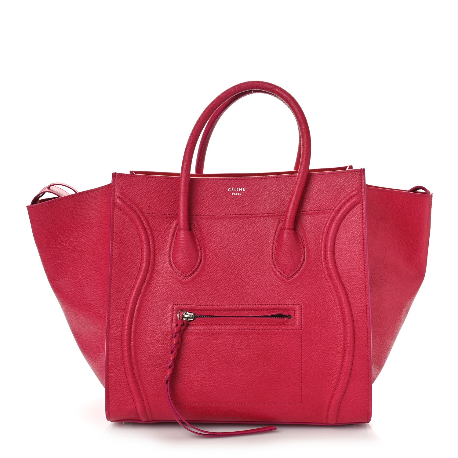 Celine Grained Calfskin Medium Phantom Luggage Fuchsia 1 of 8