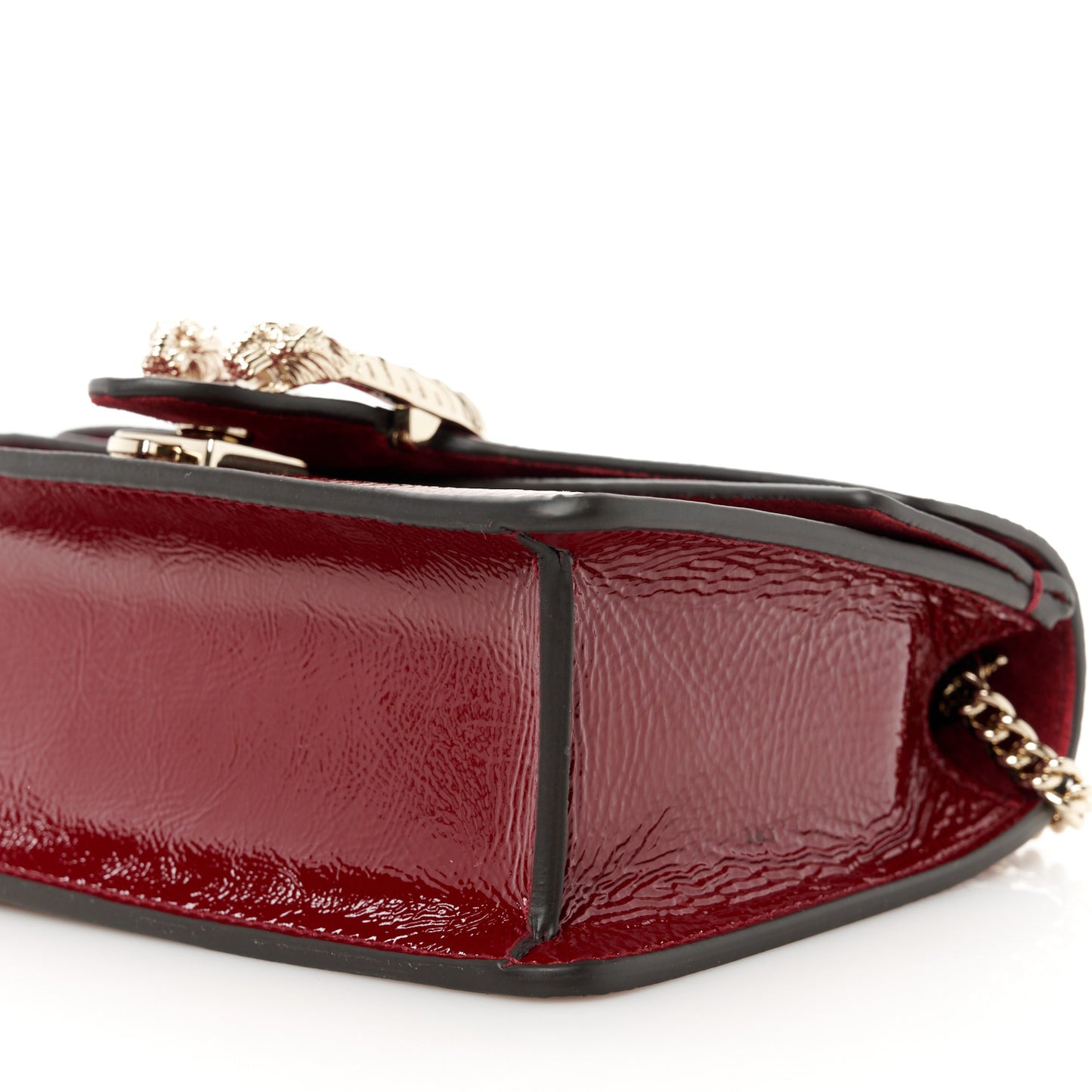 Crinkled Patent Mini Dionysus Shoulder Bag Rosso Ancora Red