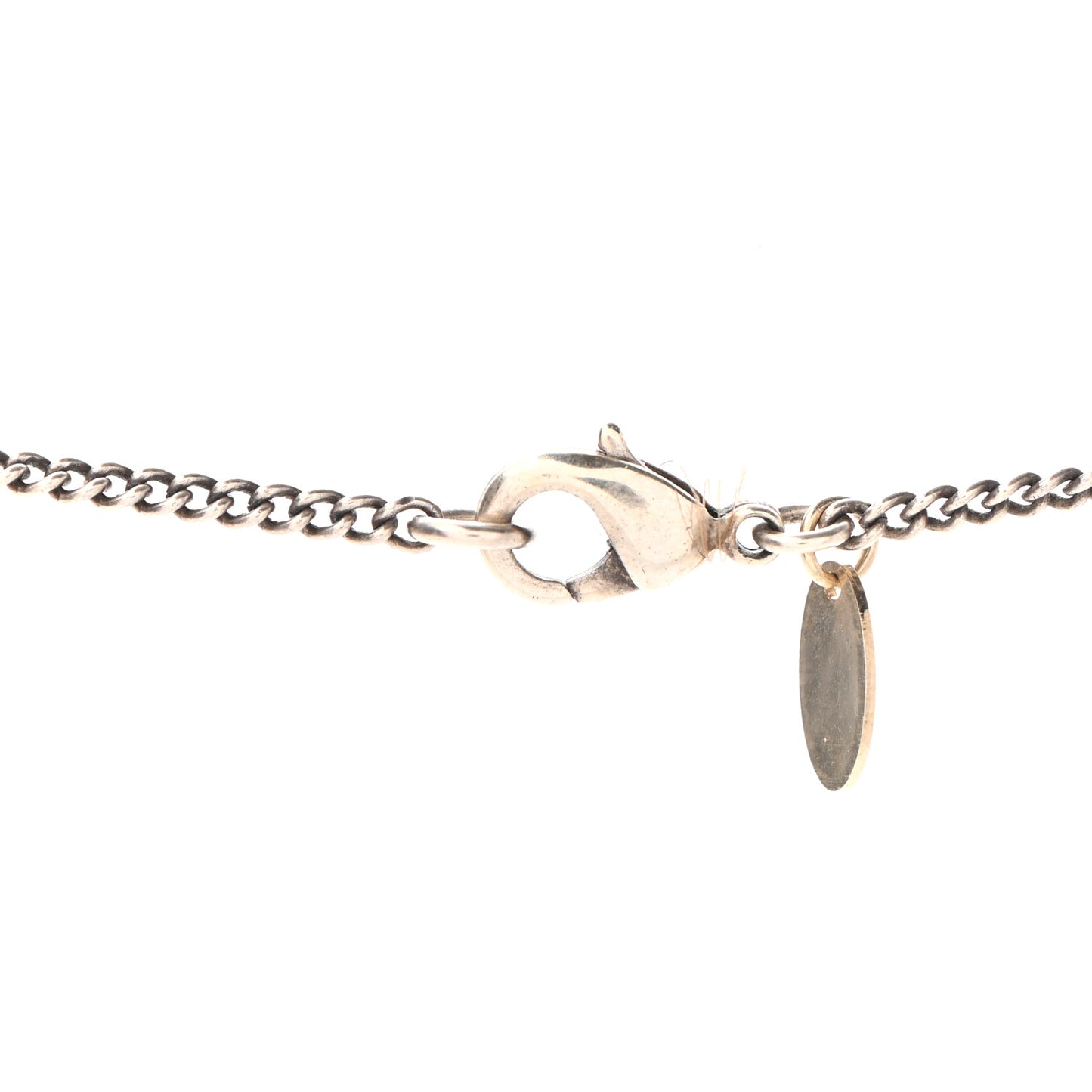 Enamel Crystal Pearl CC Pendant Necklace Ruthenium