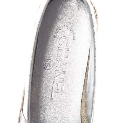 Chanel Laminated Goatskin CC Espadrilles 35 Silver 5 of 11