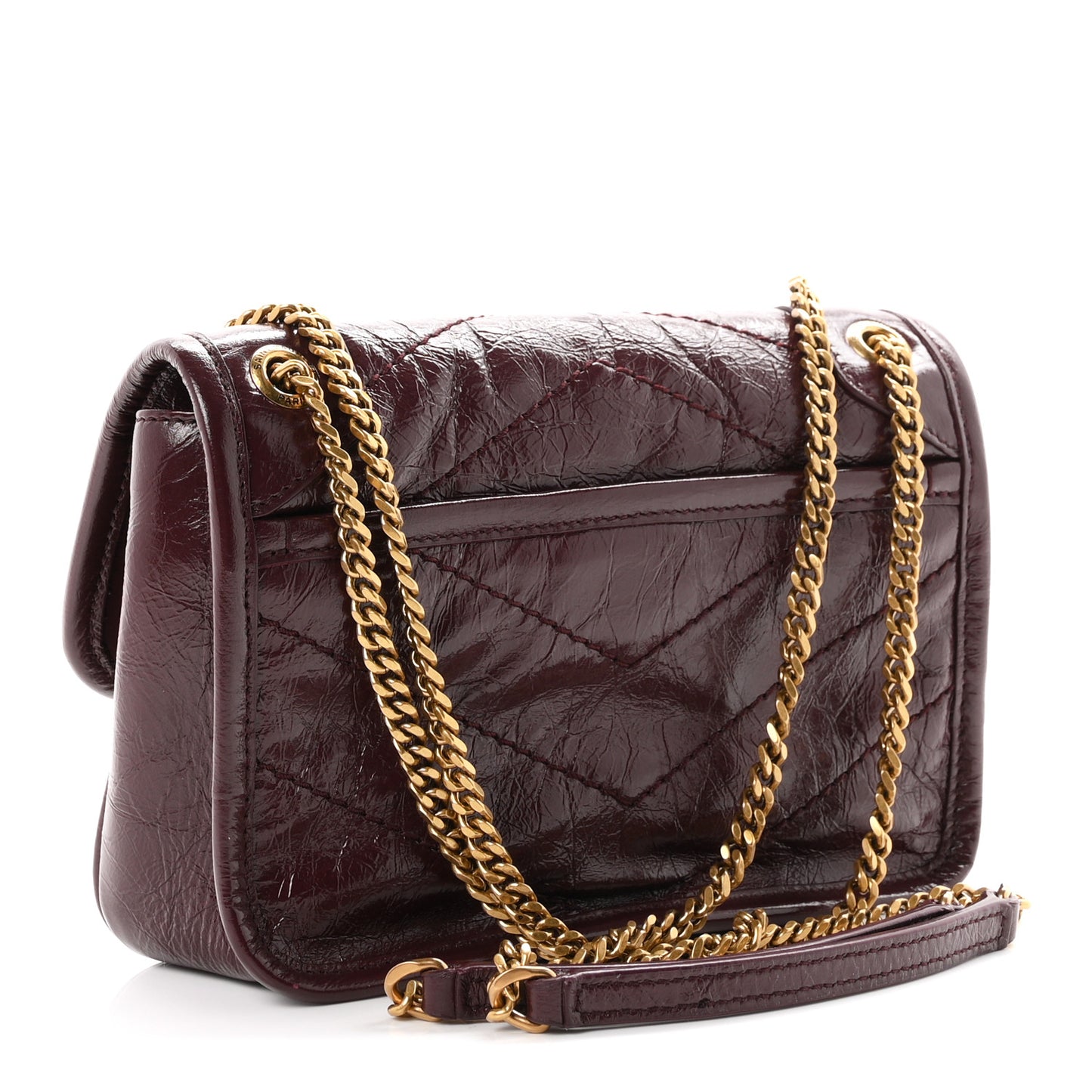 Grained Lambskin Monogram Mini Niki Chain Satchel Arabica