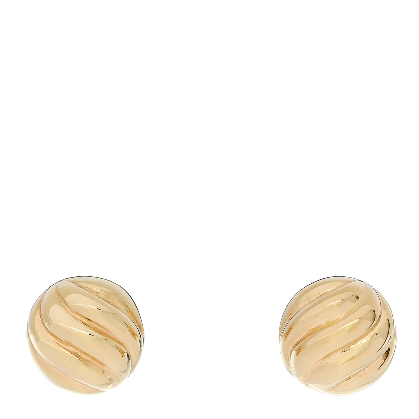 18K Yellow Gold 8mm Sculpted Cable Earrings