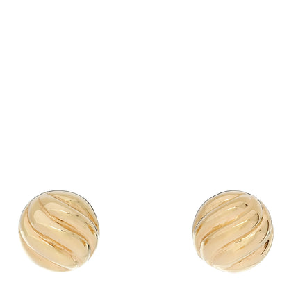 David Yurman 18K Yellow Gold 8mm Sculpted Cable Earrings 1 of 4