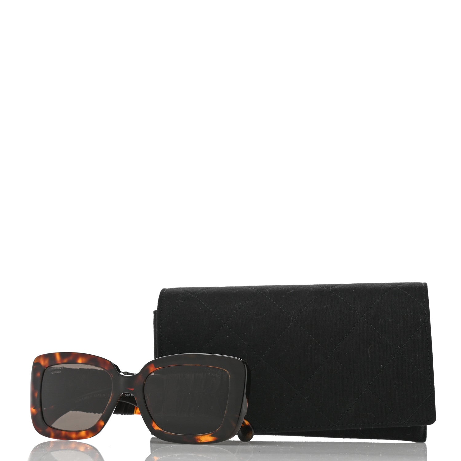 Chanel Acetate Calfskin Polarized Square Sunglasses 5473-Q Tortoise 8 of 8