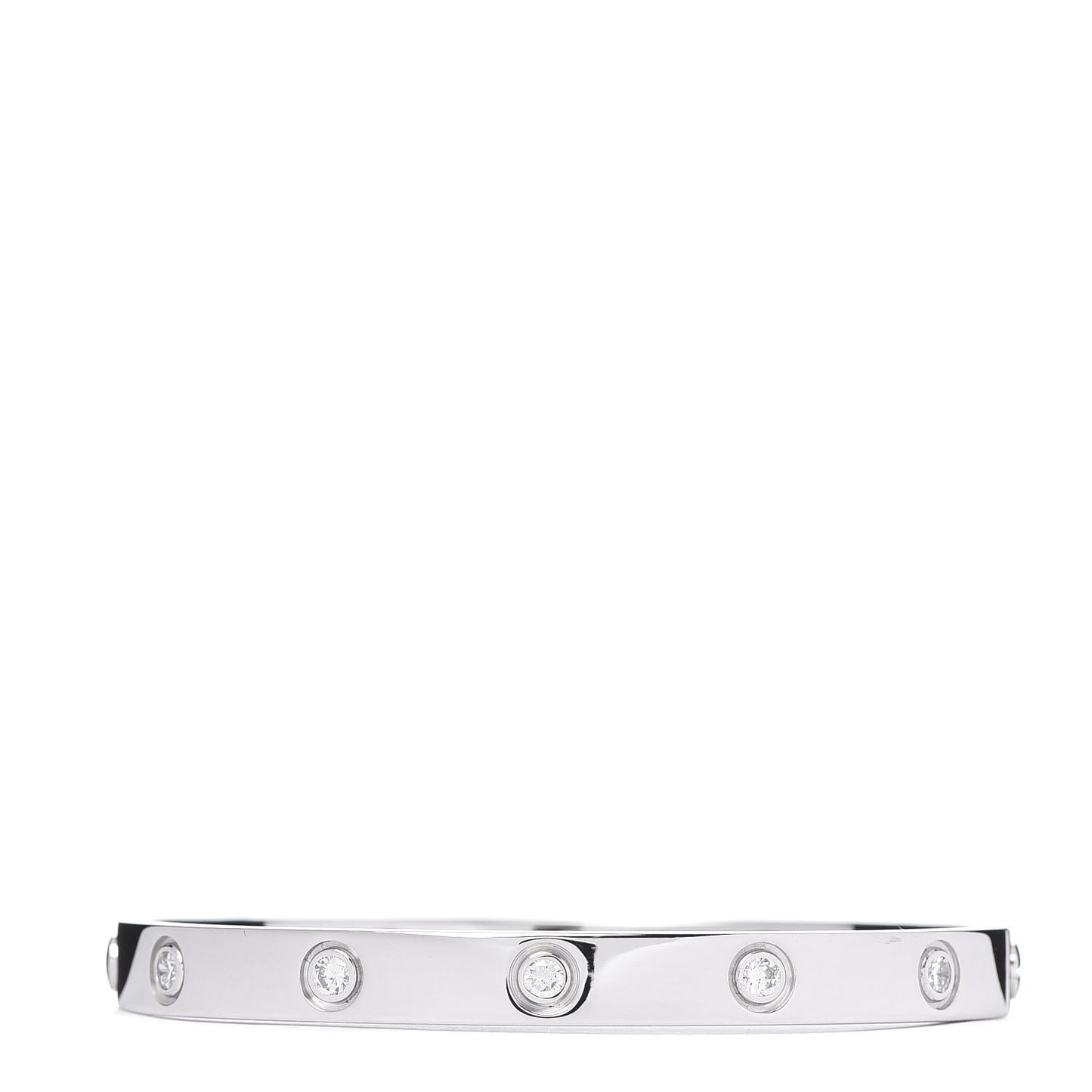18K White Gold 10 Diamond LOVE Bracelet 17