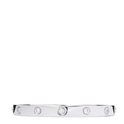 Cartier 18K White Gold 10 Diamond LOVE Bracelet 17 3 of 6