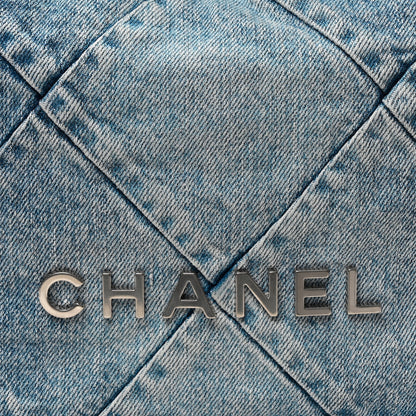 Chanel Denim Quilted Small Chanel 22 Blue 9 of 11