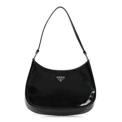 Prada Spazzolato Cleo Shoulder Bag Black 1 of 8