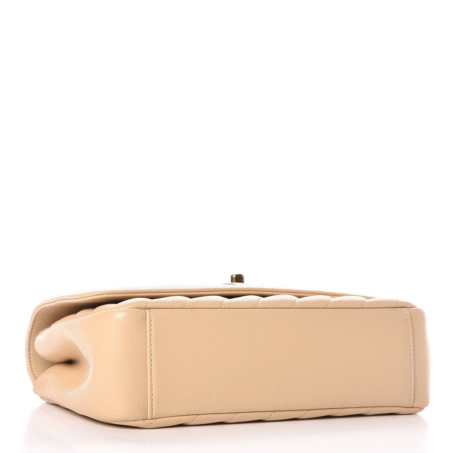 Chanel Shiny Goatskin Diagonal Quilted Small Flap Beige 4 of 8