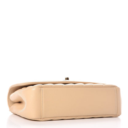 Chanel Shiny Goatskin Diagonal Quilted Small Flap Beige 4 of 8