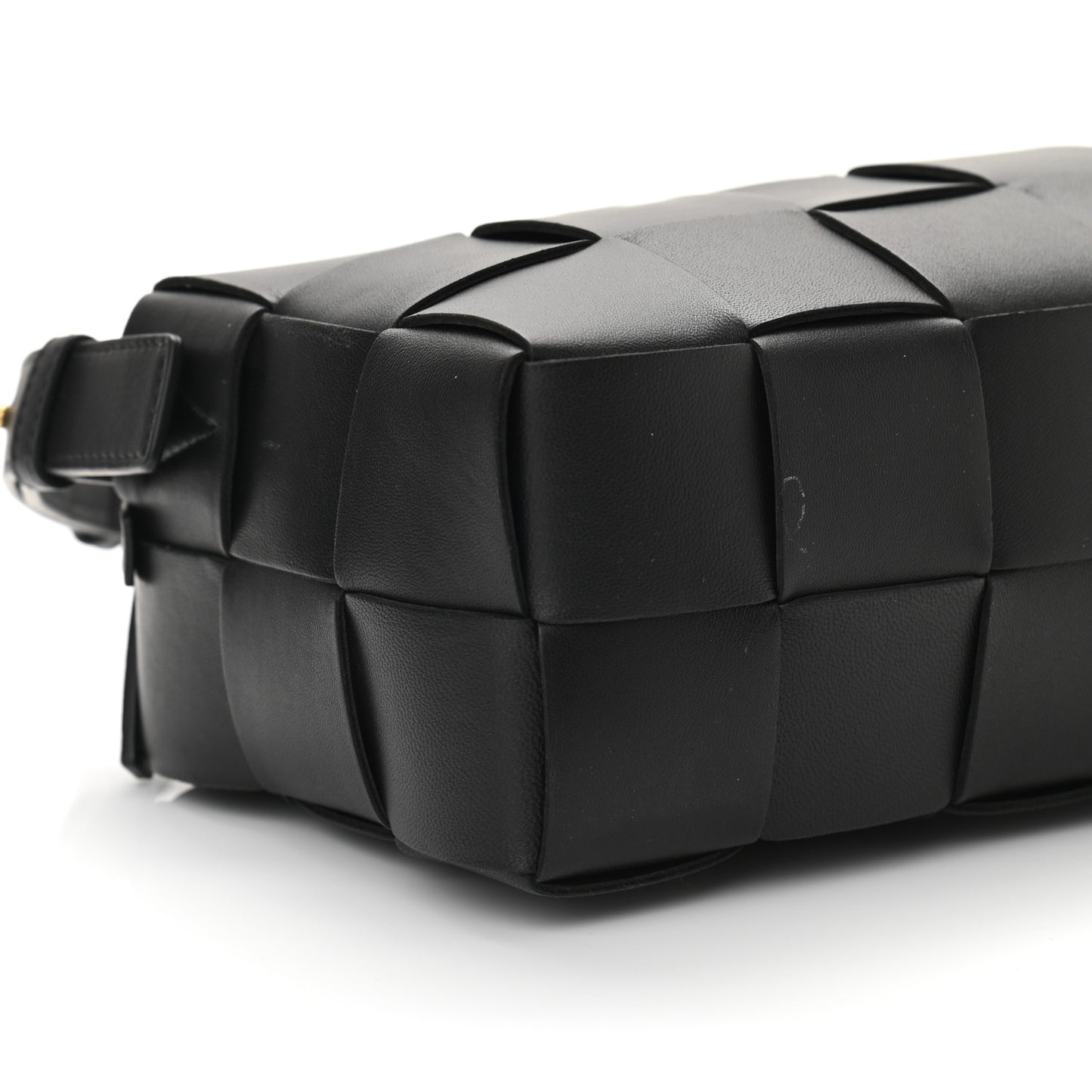 Lambskin Maxi Intrecciato Brick Cassette Bag Black