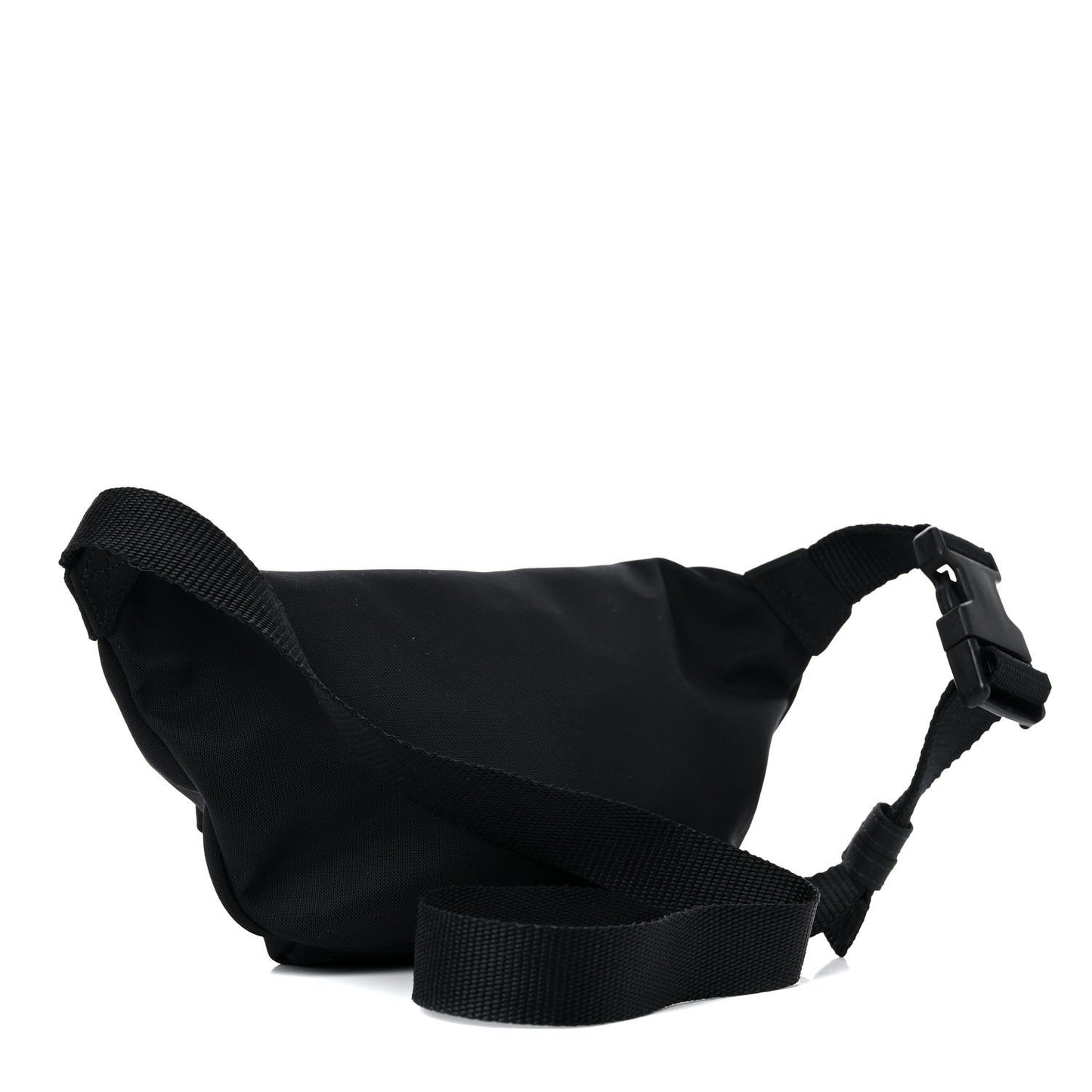 Sport Nylon Logo Embroidered Wheel Belt Bag Black White