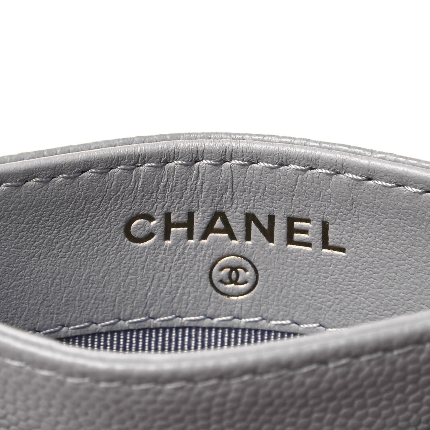 Chanel Caviar Quilted Card Holder Grey 7 of 8