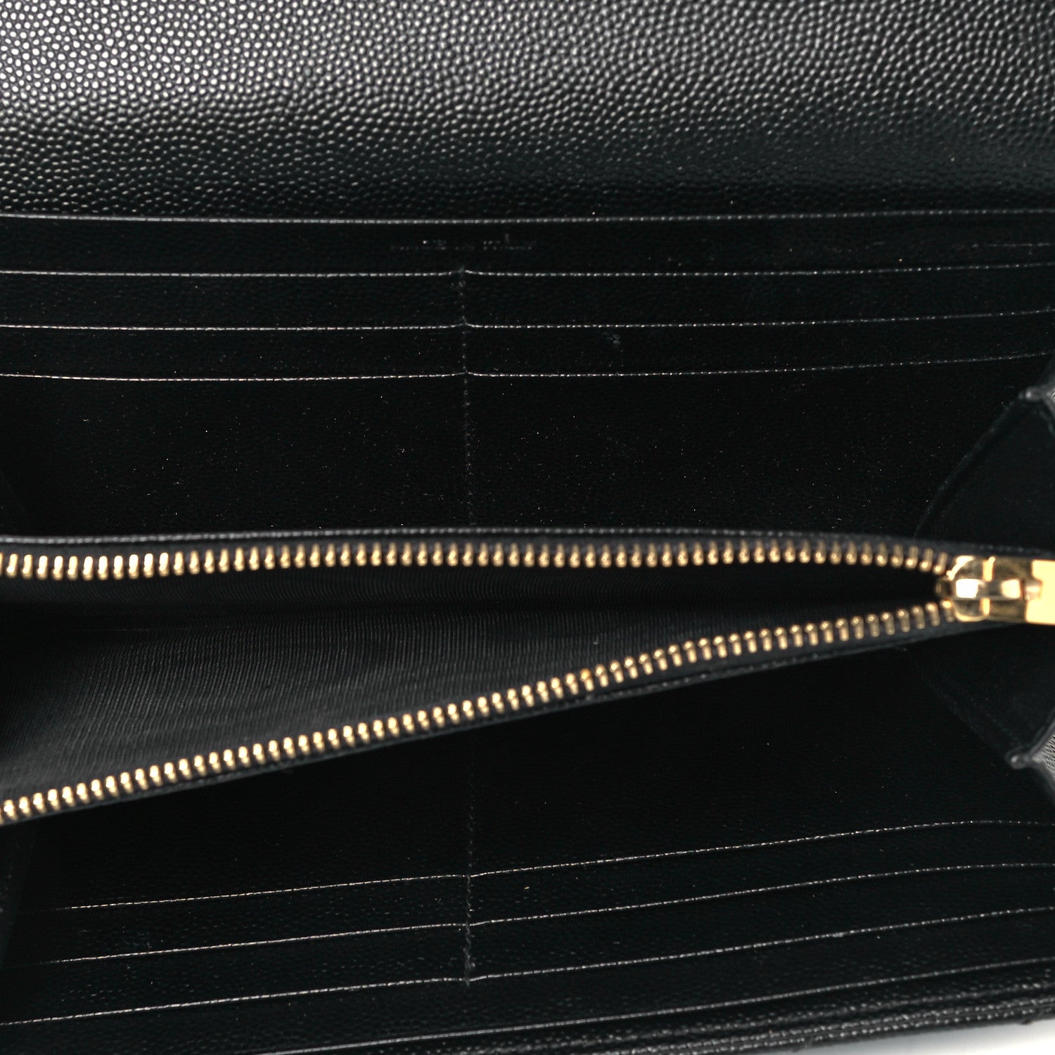 Saint Laurent Grain De Poudre Matelasse Chevron Monogram Flap Wallet Black 5 of 8