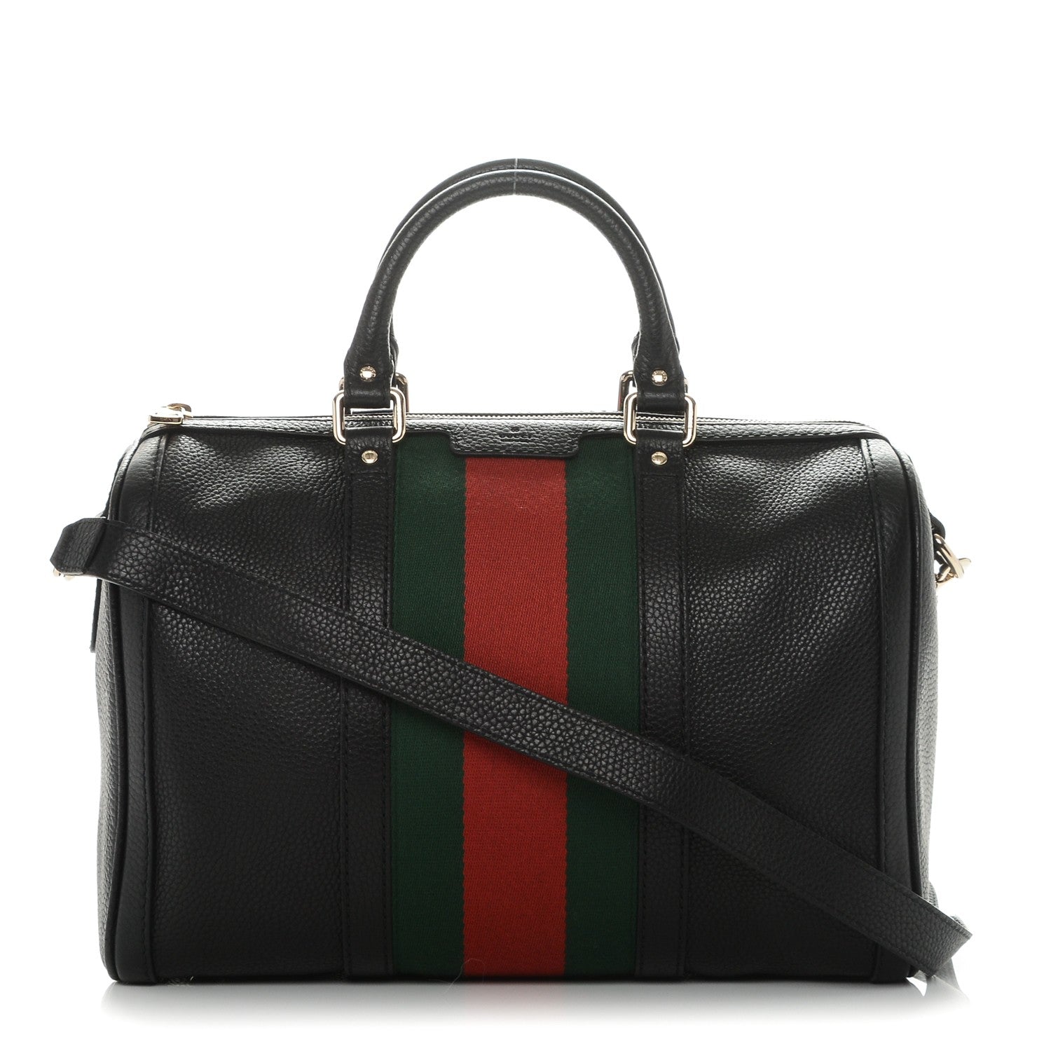 Gucci Calfskin Vintage Web Medium Boston Black 1 of 6