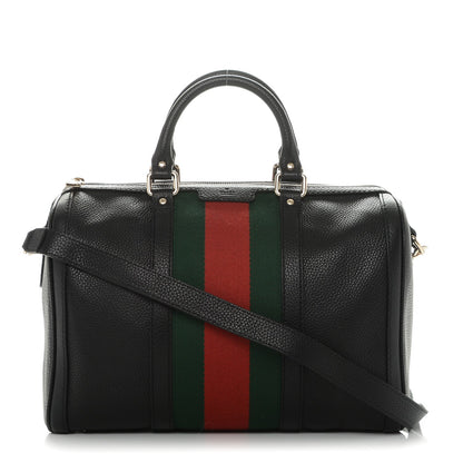 Gucci Calfskin Vintage Web Medium Boston Black 1 of 6