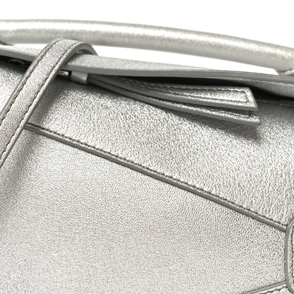 Loewe Laminated Lambskin Mini Puzzle Edge Bag Silver 6 of 8