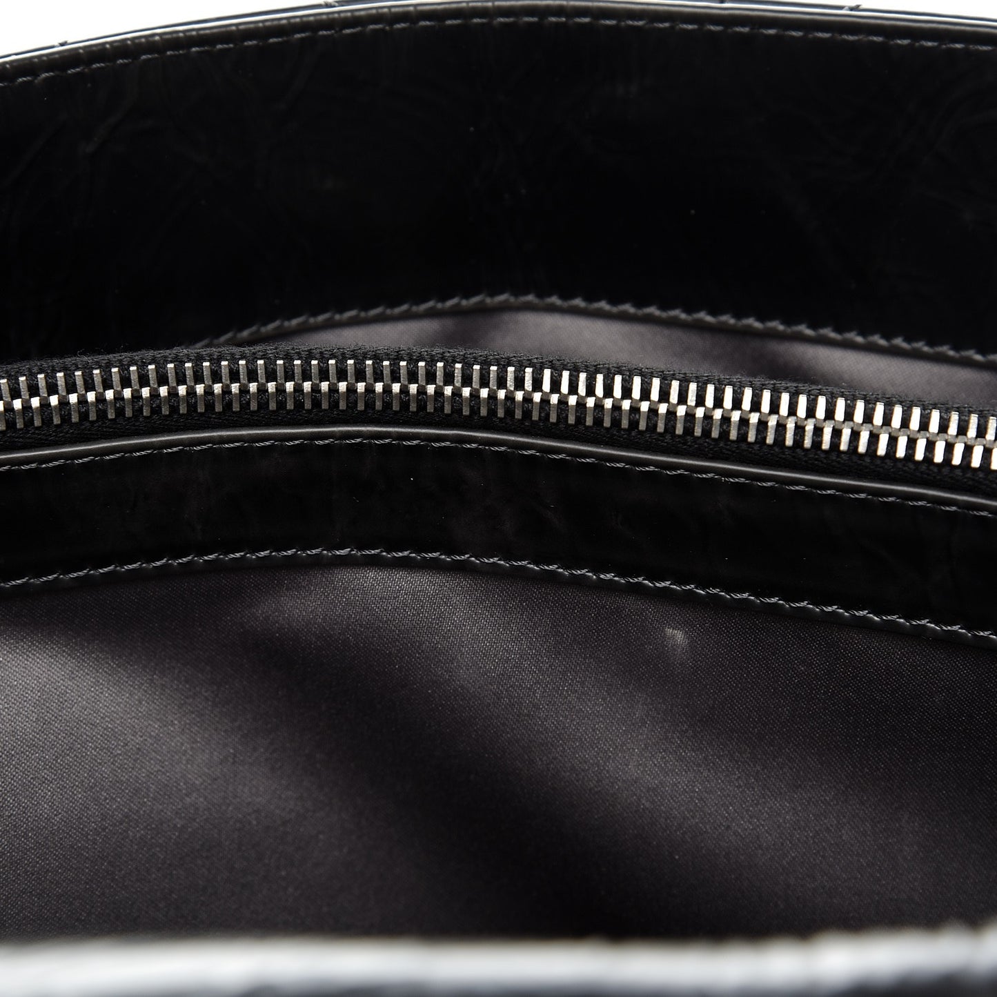 Glazed Calfskin Quilted CC Messenger Bag Black