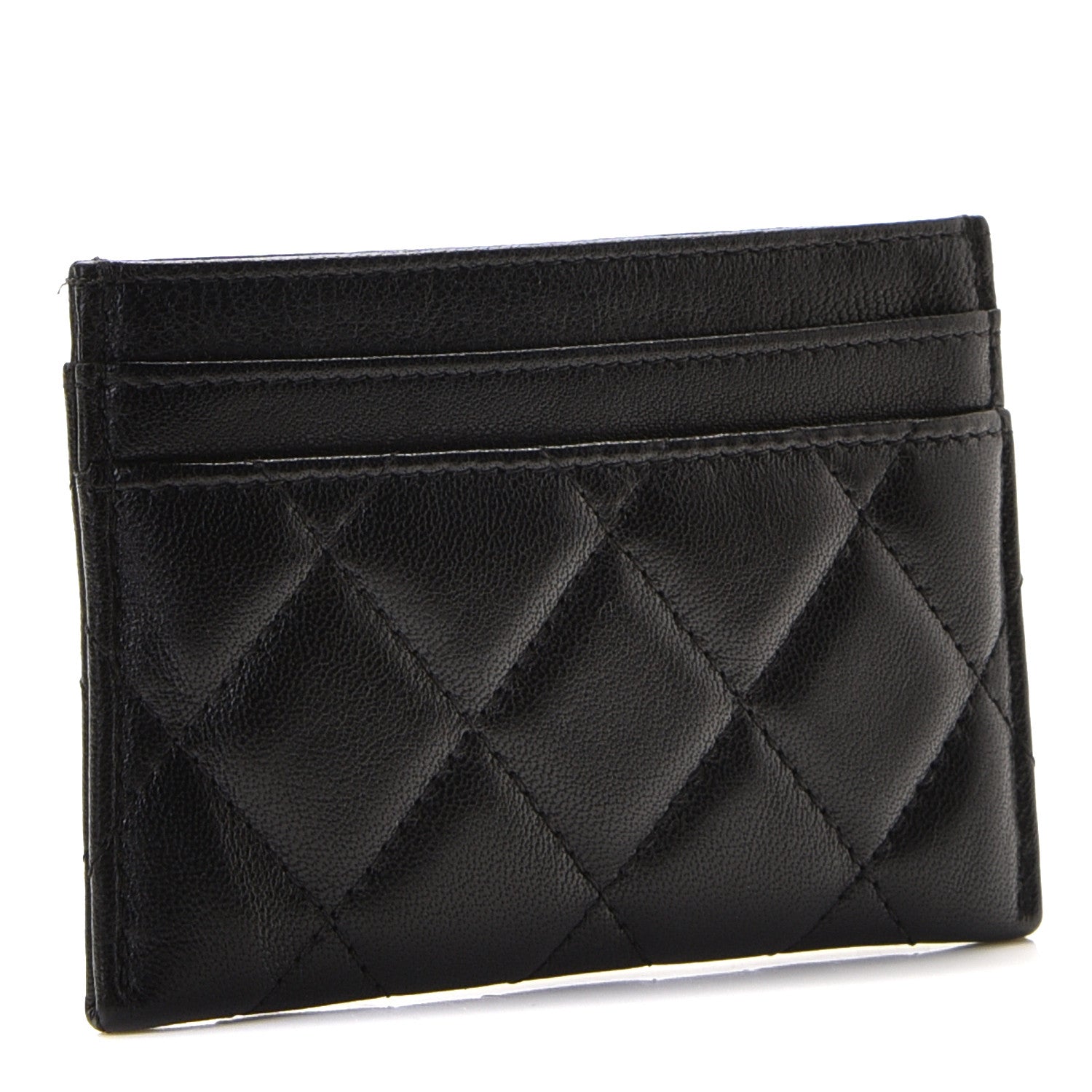 Chanel Shiny Goatskin Quilted Chanel 19 Card Holder Black 4 of 10