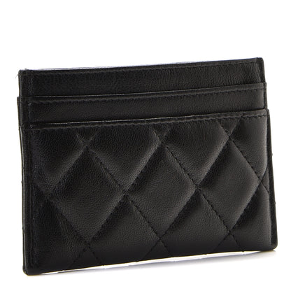 Chanel Shiny Goatskin Quilted Chanel 19 Card Holder Black 4 of 10