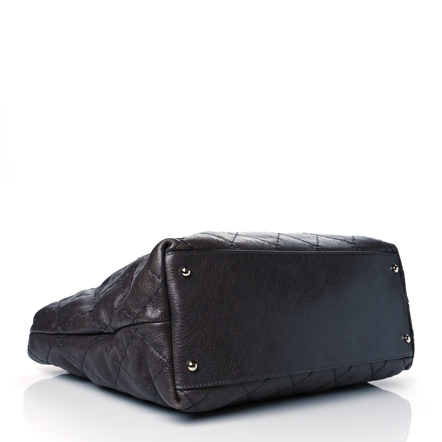Glazed Calfskin Large On The Road Tote Grey