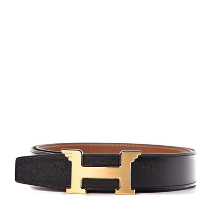 Hermes Box Togo 32mm Pegase H Belt 90 Black Gold 1 of 7