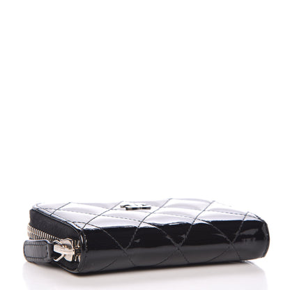 Chanel Patent Calfskin Quilted Zip Coin Purse Black 4 of 10
