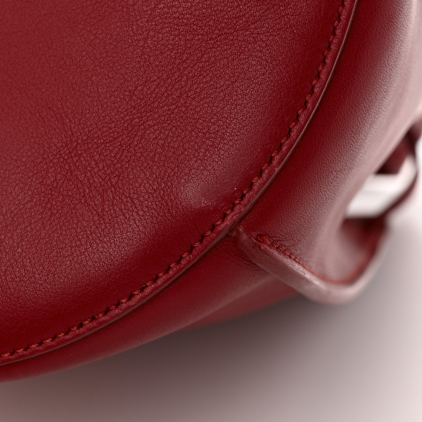 Supple Grained Calfskin Big Bag Bucket Red