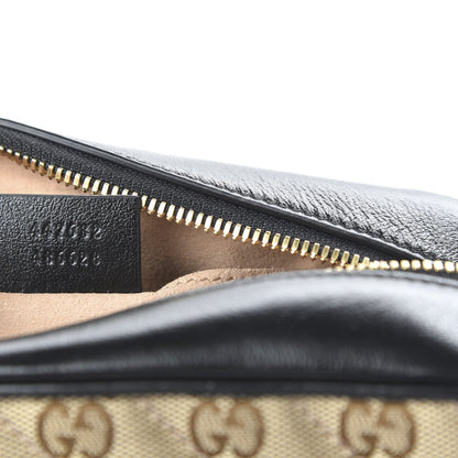 Gucci Monogram Matelasse Diagonal Small GG Marmont Chain Shoulder Bag Beige Black 9 of 10