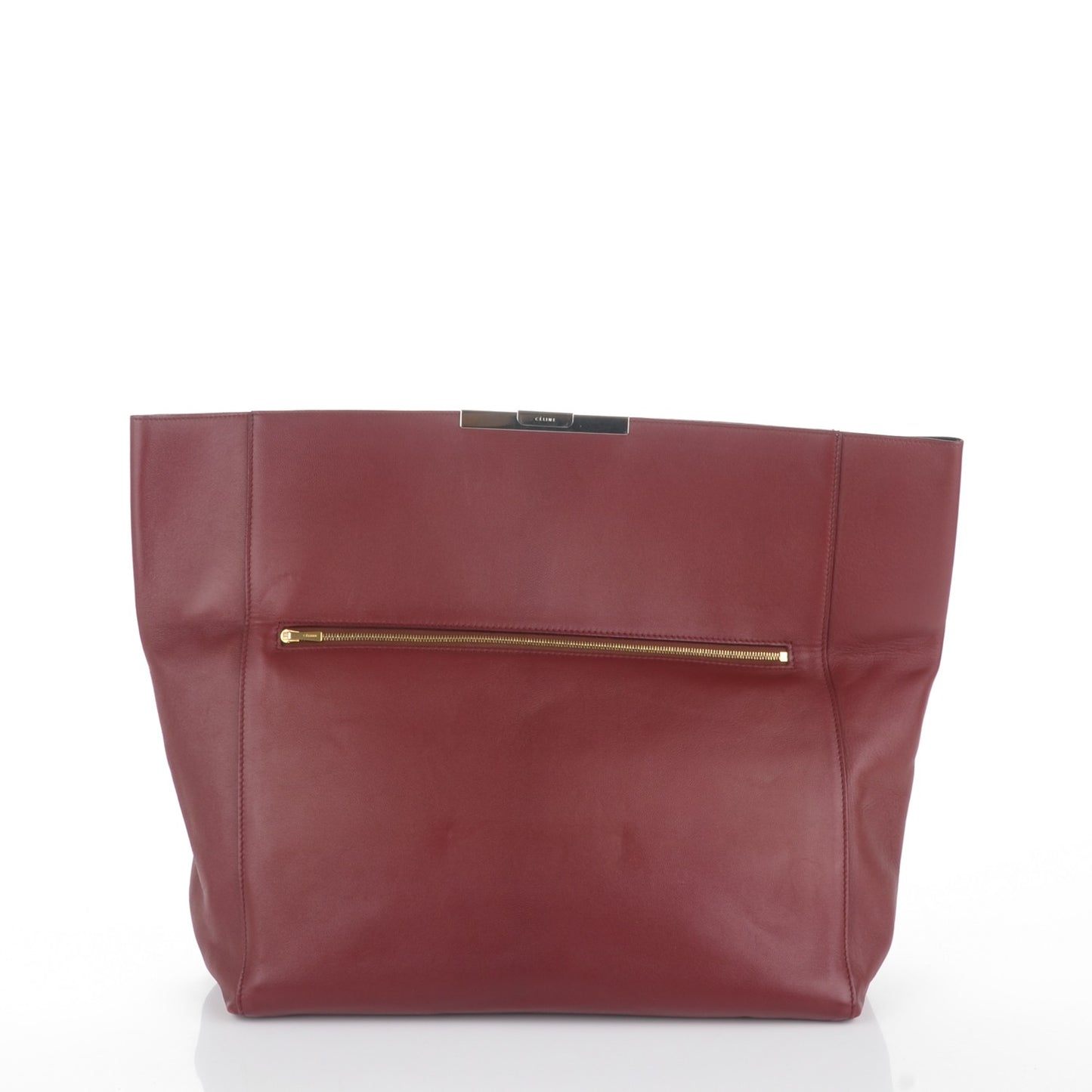 Calfskin Folded Clutch Burgundy