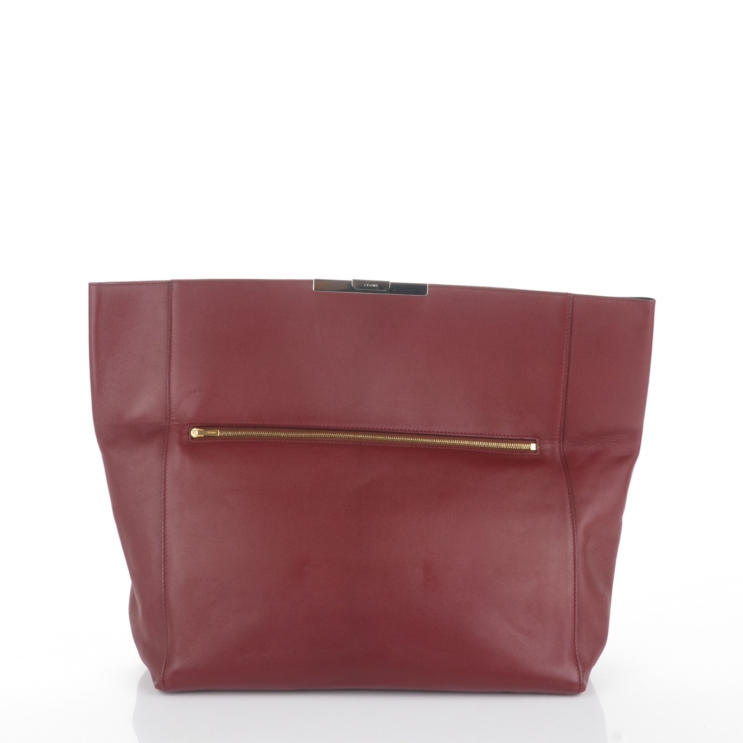 Celine Calfskin Folded Clutch Burgundy 7 of 7
