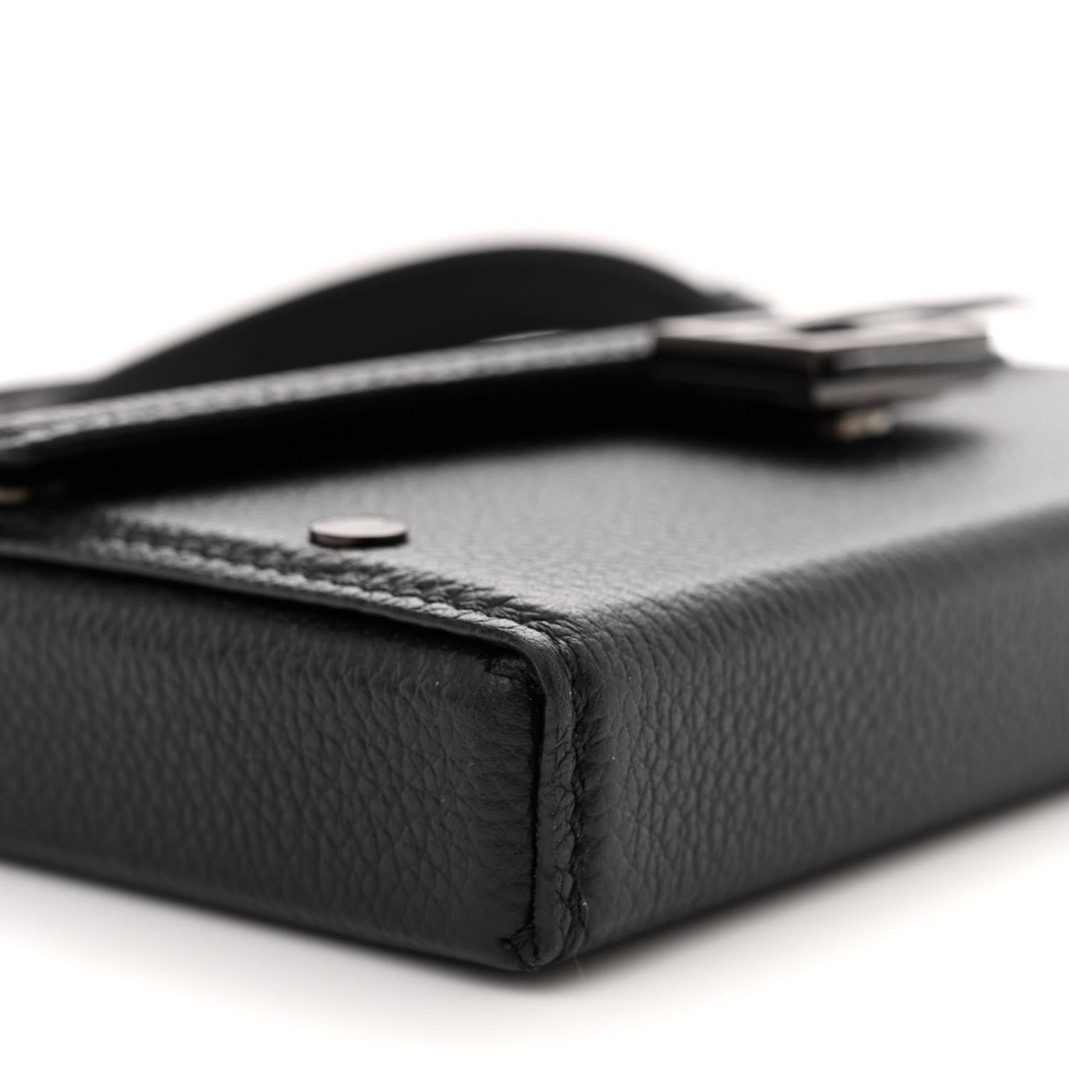 Fendi Vitello Cher Baguette Soft Trunk Phone Pouch Black 9 of 13