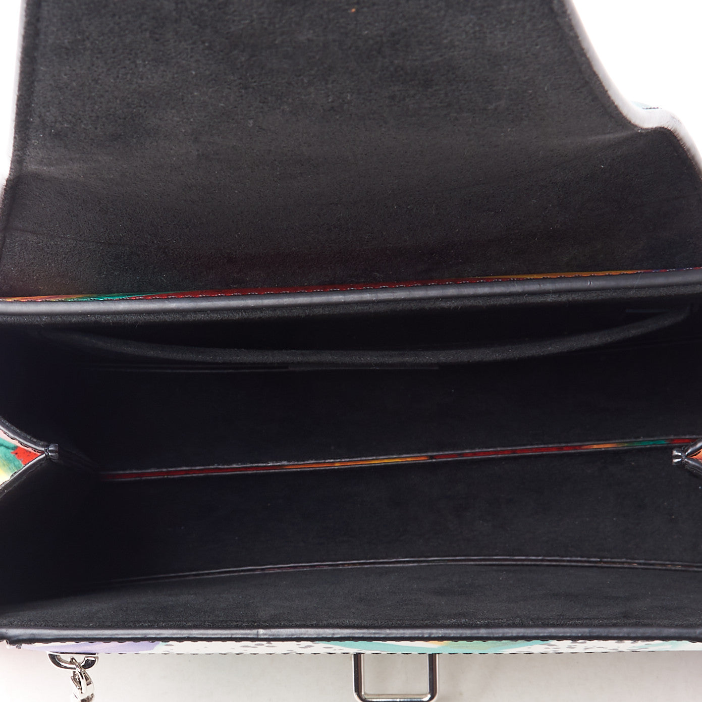 Louis Vuitton Calfskin Splash Print Trapeze Black White Red 6 of 8